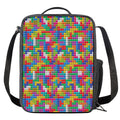 Colorful Brick Puzzle Game Pattern Print Crossbody Lunch Bag