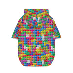 Colorful Brick Puzzle Game Pattern Print Dog Zip Up Hoodie