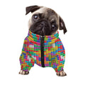 Colorful Brick Puzzle Game Pattern Print Dog Zip Up Jacket