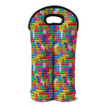 Colorful Brick Puzzle Game Pattern Print Double Neoprene Wine Tote