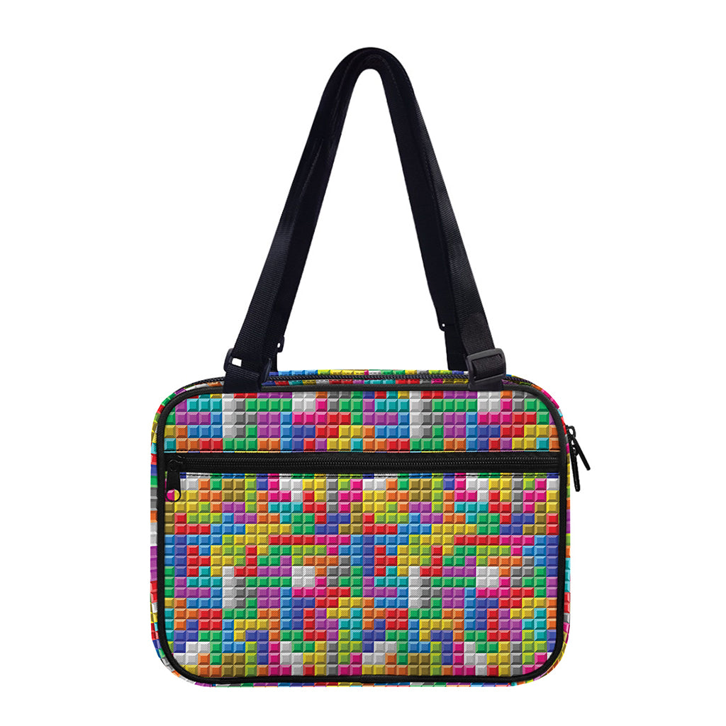 Colorful Brick Puzzle Game Pattern Print Double Strap Bible Bag