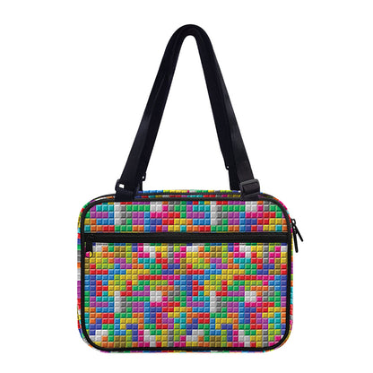 Colorful Brick Puzzle Game Pattern Print Double Strap Bible Bag