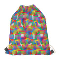 Colorful Brick Puzzle Game Pattern Print Drawstring Bag