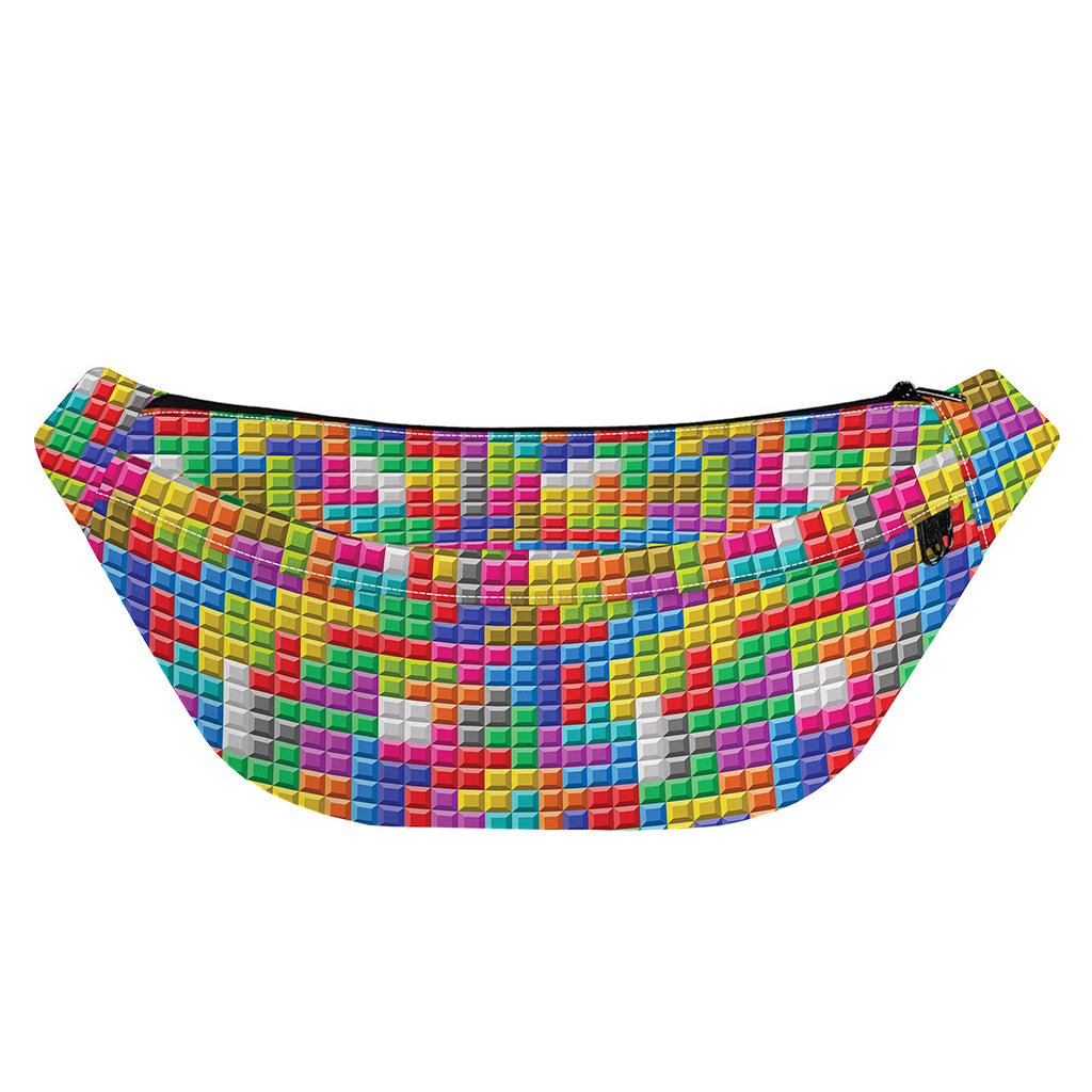 Colorful Brick Puzzle Game Pattern Print Fanny Pack