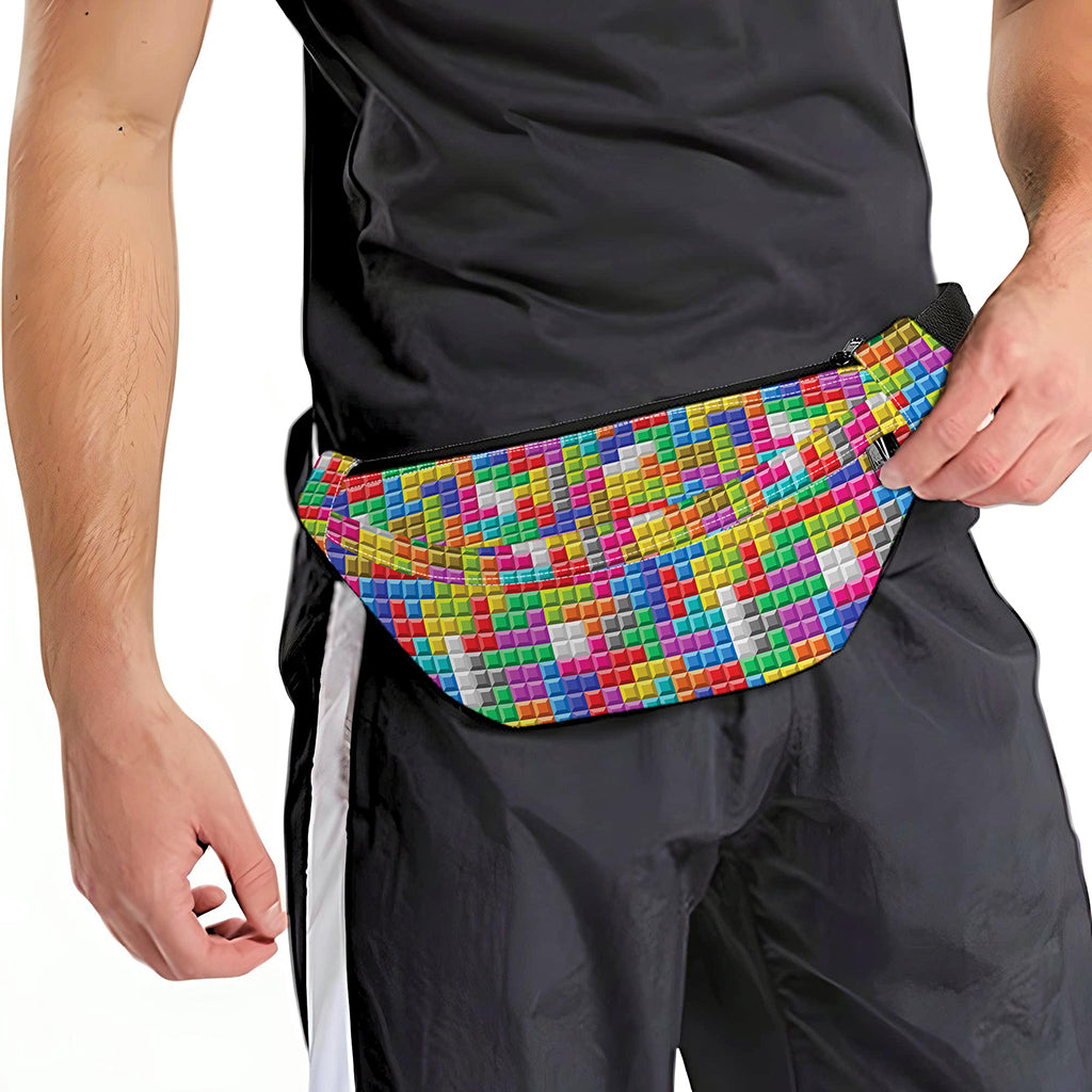 Colorful Brick Puzzle Game Pattern Print Fanny Pack