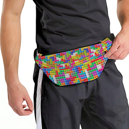 Colorful Brick Puzzle Game Pattern Print Fanny Pack