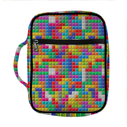 Colorful Brick Puzzle Game Pattern Print Front Pocket Bible Bag