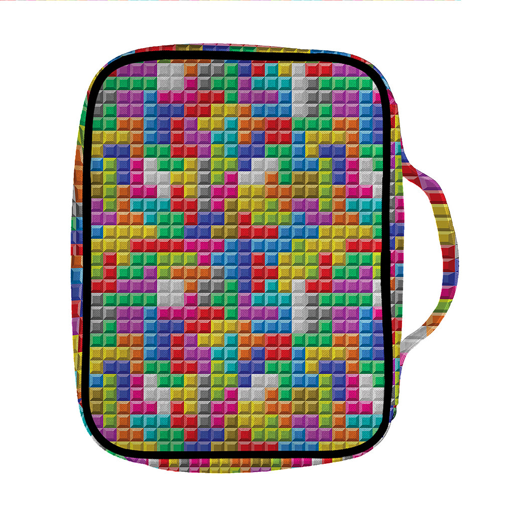 Colorful Brick Puzzle Game Pattern Print Front Pocket Bible Bag