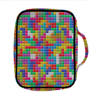 Colorful Brick Puzzle Game Pattern Print Front Pocket Bible Bag