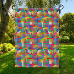 Colorful Brick Puzzle Game Pattern Print Garden Flag
