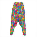 Colorful Brick Puzzle Game Pattern Print Hammer Pants