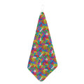 Colorful Brick Puzzle Game Pattern Print Hand Towel