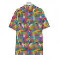 Colorful Brick Puzzle Game Pattern Print Hawaiian Shirt