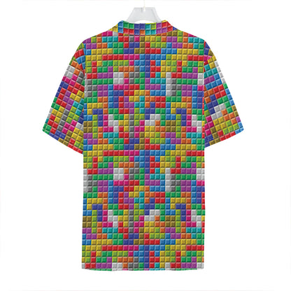 Colorful Brick Puzzle Game Pattern Print Hawaiian Shirt