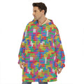 Colorful Brick Puzzle Game Pattern Print Hoodie Blanket