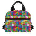 Colorful Brick Puzzle Game Pattern Print Insulated Lunch Bag
