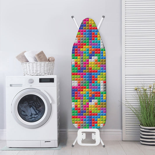 Colorful Brick Puzzle Game Pattern Print Ironing Board Cover