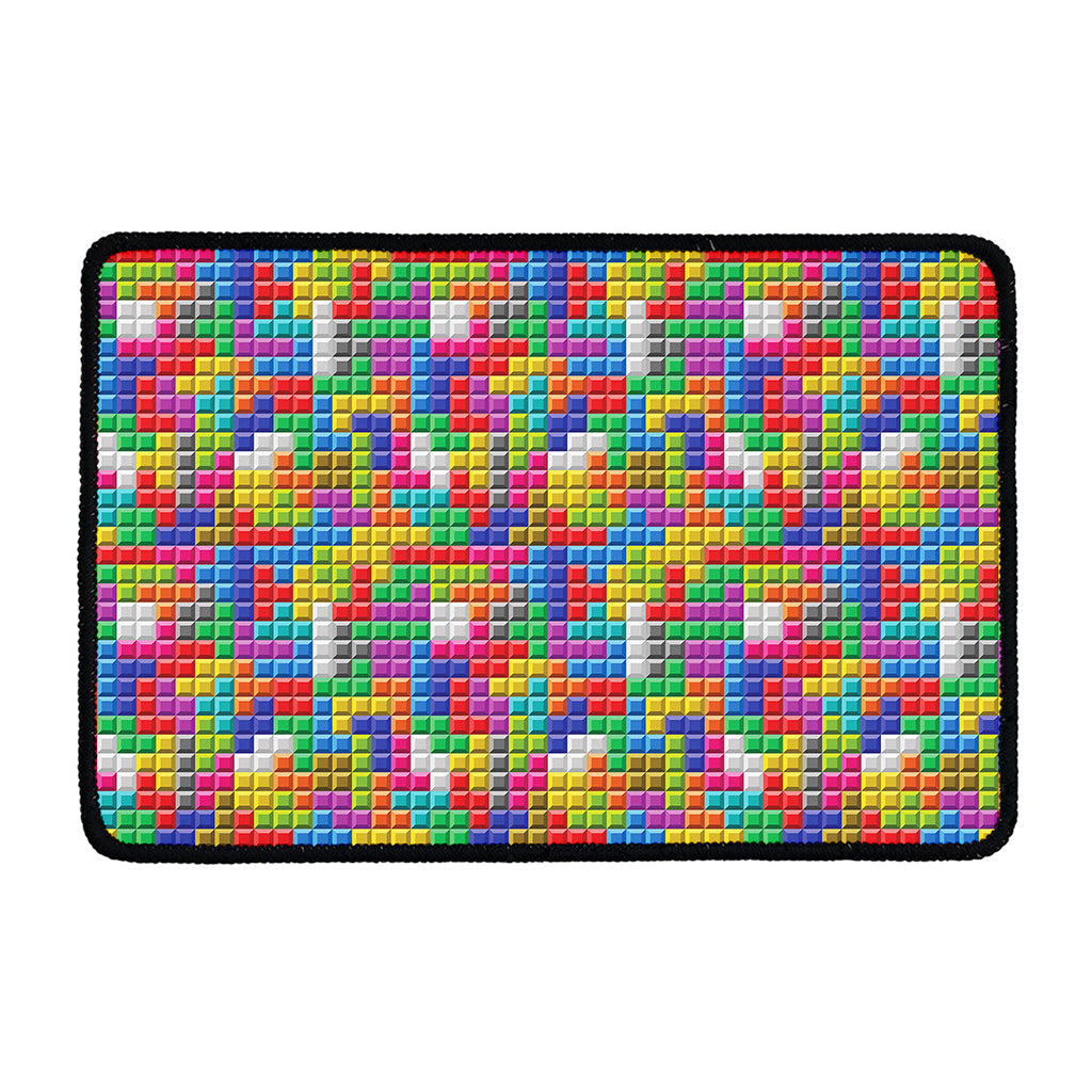 Colorful Brick Puzzle Game Pattern Print Kitchen Mat