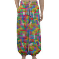 Colorful Brick Puzzle Game Pattern Print Lantern Pants