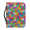 Colorful Brick Puzzle Game Pattern Print Leather Bible Cover