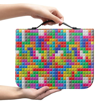 Colorful Brick Puzzle Game Pattern Print Leather Bible Cover