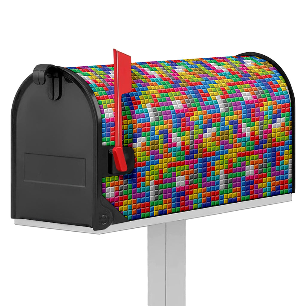 Colorful Brick Puzzle Game Pattern Print Mailbox Cover