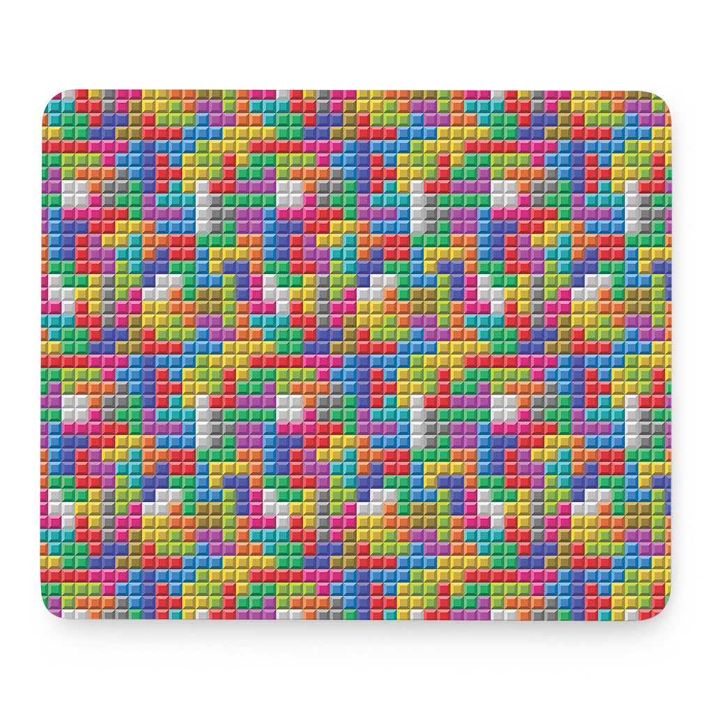 Colorful Brick Puzzle Game Pattern Print Mouse Pad