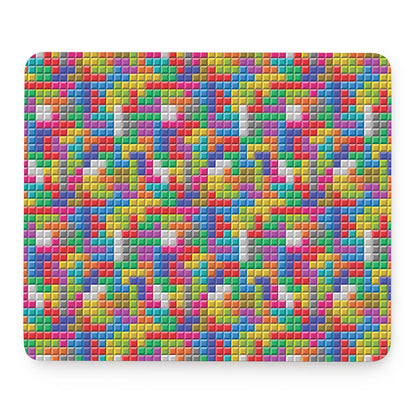 Colorful Brick Puzzle Game Pattern Print Mouse Pad