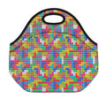 Colorful Brick Puzzle Game Pattern Print Neoprene Lunch Bag