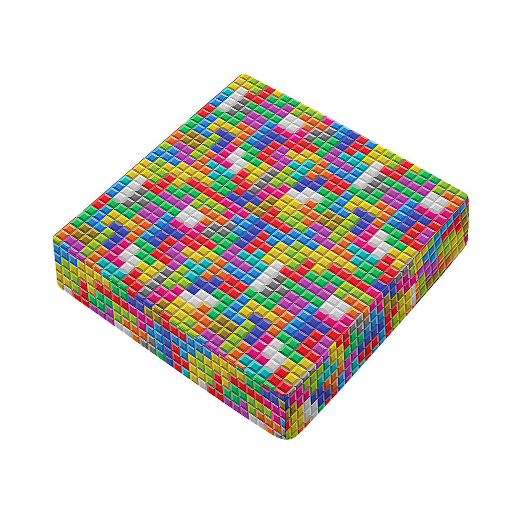 Colorful Brick Puzzle Game Pattern Print Outdoor Seat Cushion Cover