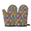 Colorful Brick Puzzle Game Pattern Print Oven Mitts
