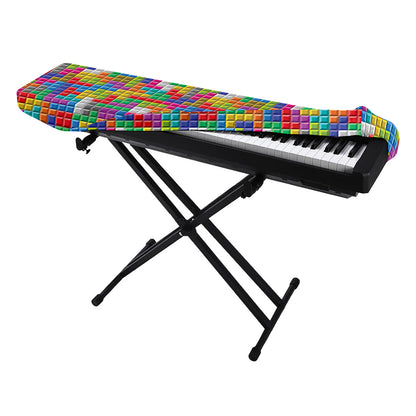 Colorful Brick Puzzle Game Pattern Print Piano Keyboard Cover