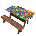 Colorful Brick Puzzle Game Pattern Print Picnic Table Cover