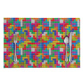 Colorful Brick Puzzle Game Pattern Print Placemat