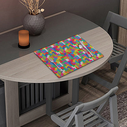 Colorful Brick Puzzle Game Pattern Print Placemat