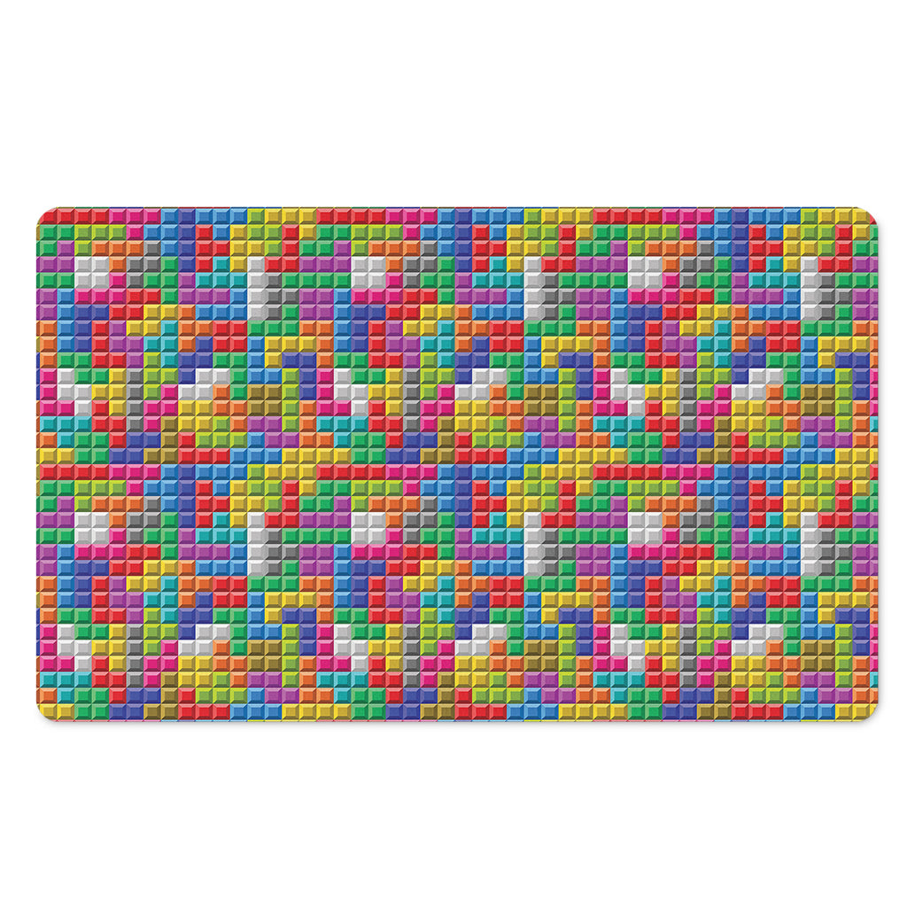 Colorful Brick Puzzle Game Pattern Print Polyester Doormat