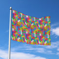 Colorful Brick Puzzle Game Pattern Print Polyester Flag