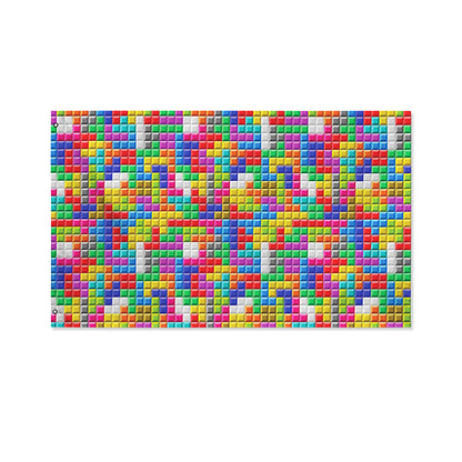Colorful Brick Puzzle Game Pattern Print Polyester Flag