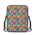 Colorful Brick Puzzle Game Pattern Print Rectangular Crossbody Bag