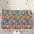 Colorful Brick Puzzle Game Pattern Print Rubber Doormat