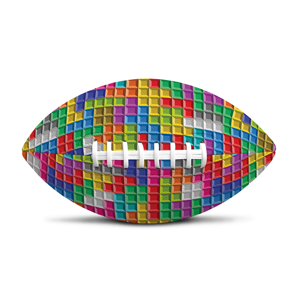Colorful Brick Puzzle Game Pattern Print Rugby Ball