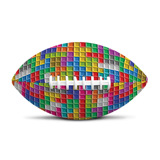 Colorful Brick Puzzle Game Pattern Print Rugby Ball