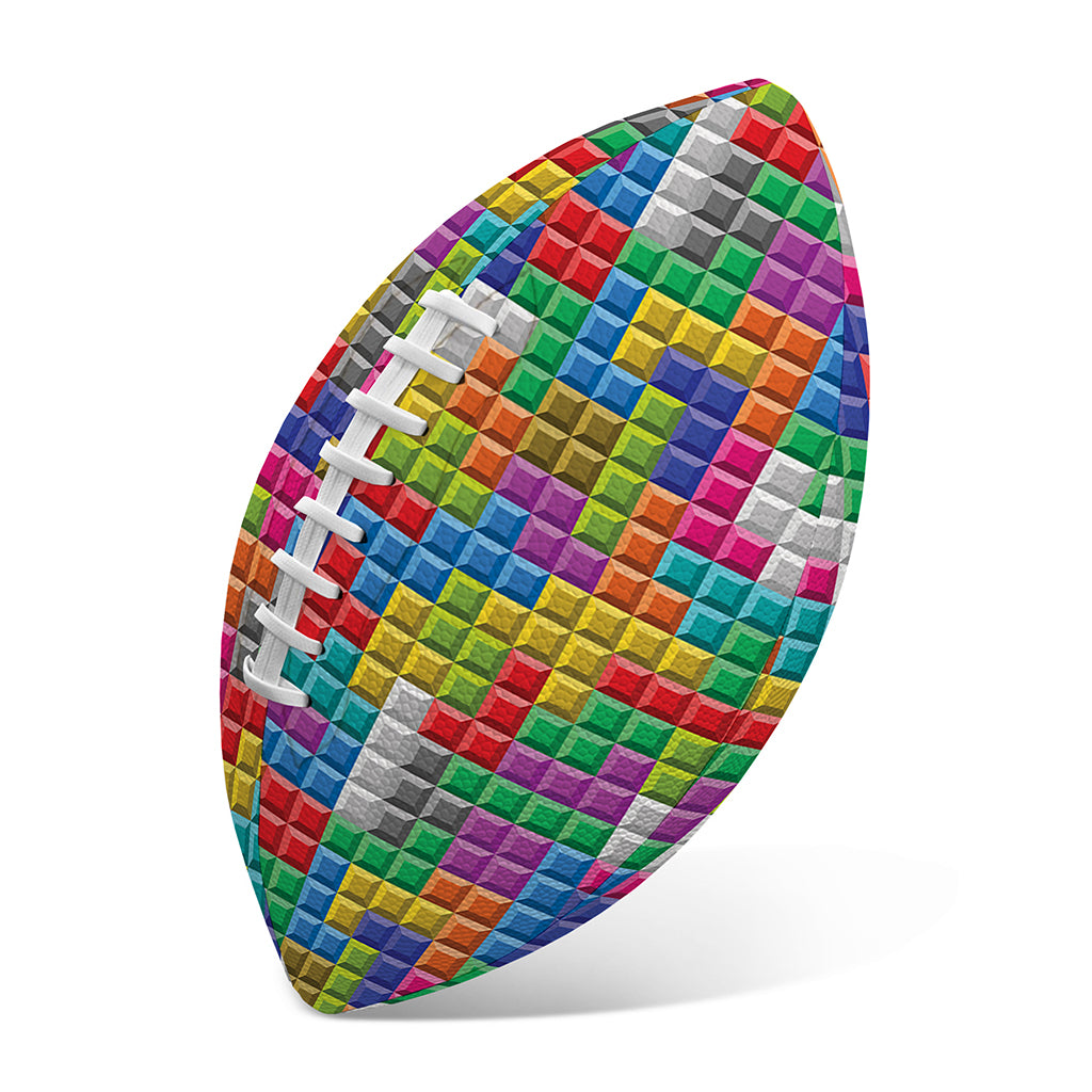 Colorful Brick Puzzle Game Pattern Print Rugby Ball
