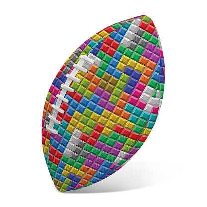 Colorful Brick Puzzle Game Pattern Print Rugby Ball