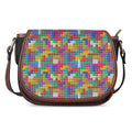 Colorful Brick Puzzle Game Pattern Print Saddle Bag
