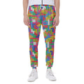 Colorful Brick Puzzle Game Pattern Print Joggers