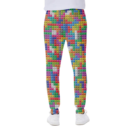 Colorful Brick Puzzle Game Pattern Print Scuba Joggers