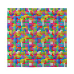 Colorful Brick Puzzle Game Pattern Print Silk Bandana