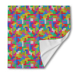 Colorful Brick Puzzle Game Pattern Print Silk Bandana
