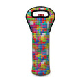 Colorful Brick Puzzle Game Pattern Print Single Neoprene Wine Tote